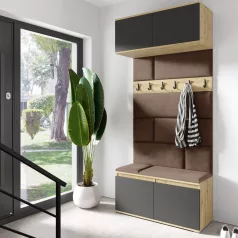 Blum 23 kárpitozott előszobafal, artisan/fekete - barna 07