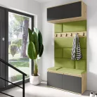 Blum 23 kárpitozott előszobafal, artisan/fekete - zöld 12 - egyedi
