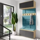 Blum 23 kárpitozott előszobafal, artisan/fekete - azúr 13 - egyedi