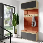 Blum 23 kárpitozott előszobafal, artisan/fekete - narancssárga 25 - egyedi