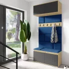 Blum 23 kárpitozott előszobafal, artisan/fekete - sötétkék 31 - egyedi