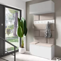 Blum 23 kárpitozott előszobafal, fehér - barna 05