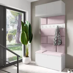   Blum 23 kárpitozott előszobafal, fehér - rózsaszín 19 - egyedi