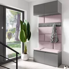   Blum 23 kárpitozott előszobafal, grafit - rózsaszín 19 - egyedi