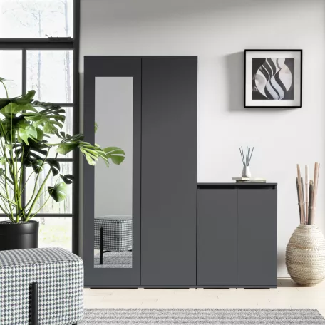 Blum 24 előszobafal tükörrel, grafit