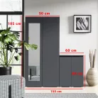 Blum 24 előszobafal tükörrel, grafit