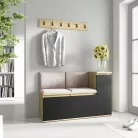 Blum 25 kárpitozott előszobafal, artisan/fekete - bézs 02