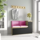 Blum 25 kárpitozott előszobafal, artisan/fekete - pink 10 - egyedi