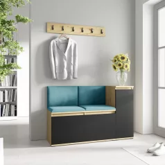   Blum 25 kárpitozott előszobafal, artisan/fekete - azúr 13 - egyedi