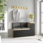 Blum 25 kárpitozott előszobafal, artisan/fekete - szürke 15