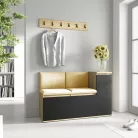 Blum 25 kárpitozott előszobafal, artisan/fekete - sárga 18 - egyedi