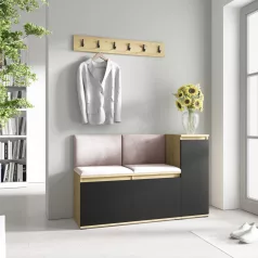   Blum 25 kárpitozott előszobafal, artisan/fekete - rózsaszín 19 - egyedi