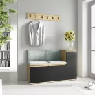 Blum 25 kárpitozott előszobafal, artisan/fekete - menta 21 - egyedi