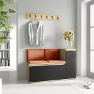 Blum 25 kárpitozott előszobafal, artisan/fekete - narancssárga 25 - egyedi