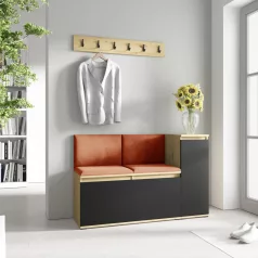   Blum 25 kárpitozott előszobafal, artisan/fekete - narancssárga 25 - egyedi