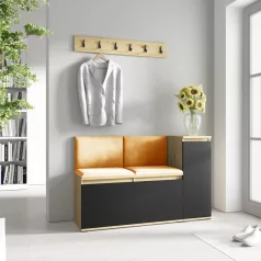   Blum 25 kárpitozott előszobafal, artisan/fekete - sárga 26 - egyedi