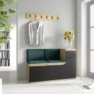 Blum 25 kárpitozott előszobafal, artisan/fekete - sötétzöld 28 - egyedi