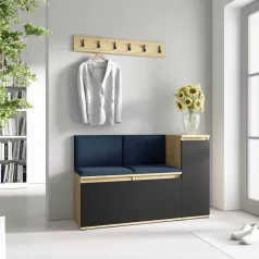   Blum 25 kárpitozott előszobafal, artisan/fekete - sötétkék 30 - egyedi