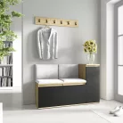 Blum 25 kárpitozott előszobafal, artisan/fekete - ezüst 32 - egyedi