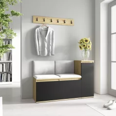   Blum 25 kárpitozott előszobafal, artisan/fekete - ezüst 32 - egyedi