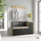 Blum 25 kárpitozott előszobafal, artisan/fekete - szürke 34