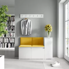  Blum 25 kárpitozott előszobafal, fehér - sárga 26 - egyedi