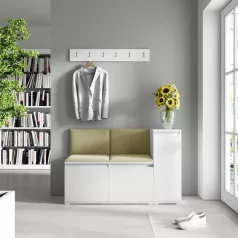   Blum 25 kárpitozott előszobafal, fehér - oliva zöld 27 - egyedi