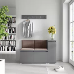Blum 25 kárpitozott előszobafal, grafit - barna 08