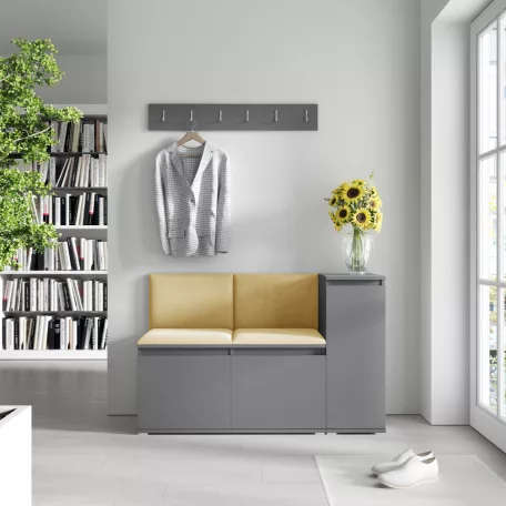 Blum 25 kárpitozott előszobafal, grafit - sárga 18 - egyedi