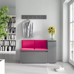   Blum 25 kárpitozott előszobafal, grafit - rubinvörös 24 - egyedi