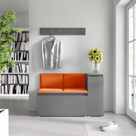 Blum 25 kárpitozott előszobafal, grafit - narancssárga 25 - egyedi