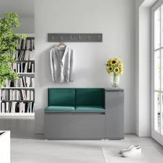   Blum 25 kárpitozott előszobafal, grafit - sötétzöld 28 - egyedi