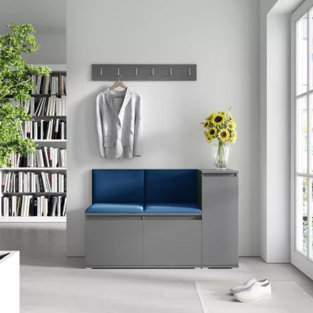 Blum 25 kárpitozott előszobafal, grafit - sötétkék 31 - egyedi