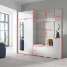Blum 26 kárpitozott előszobafal tükörrel, artisan/fekete - barna 06