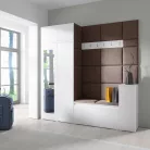 Blum 26 kárpitozott előszobafal tükörrel, fehér - barna 08