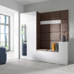   Blum 26 kárpitozott előszobafal tükörrel, fehér - barna 08