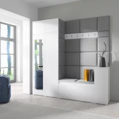   Blum 26 kárpitozott előszobafal tükörrel, fehér - szürke 14