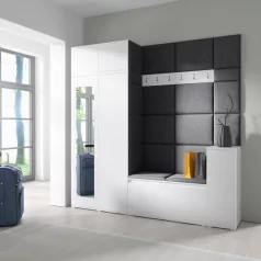   Blum 26 kárpitozott előszobafal tükörrel, fehér - fekete 16