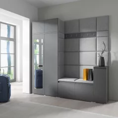   Blum 26 kárpitozott előszobafal tükörrel, grafit - szürke 14
