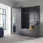 Blum 26 kárpitozott előszobafal tükörrel, grafit - fekete 16