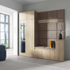   Blum 26 kárpitozott előszobafal tükörrel, sonoma - barna 05
