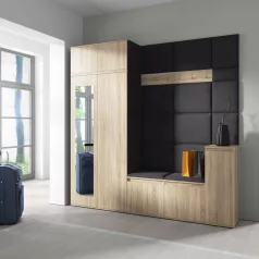   Blum 26 kárpitozott előszobafal tükörrel, sonoma - fekete 16
