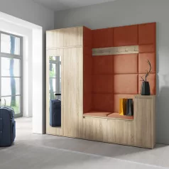   Blum 26 kárpitozott előszobafal tükörrel, sonoma - narancssárga 25 - egyedi