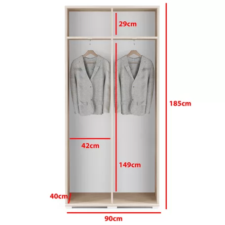 Blum 27 kárpitozott előszobafal tükörrel, artisan/fekete - barna 08