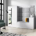 Blum 27 kárpitozott előszobafal tükörrel, fehér - szürke 14