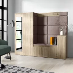   Blum 27 kárpitozott előszobafal tükörrel, sonoma - barna 06