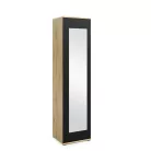 Blum 28 kárpitozott előszobafal tükörrel, artisan/fekete - bézs 04