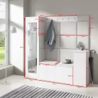 Blum 28 kárpitozott előszobafal tükörrel, artisan/fekete - aqua 22 - egyedi