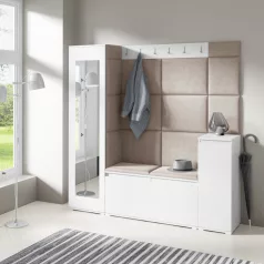   Blum 28 kárpitozott előszobafal tükörrel, fehér - barna 05