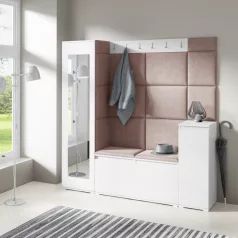   Blum 28 kárpitozott előszobafal tükörrel, fehér - barna 07